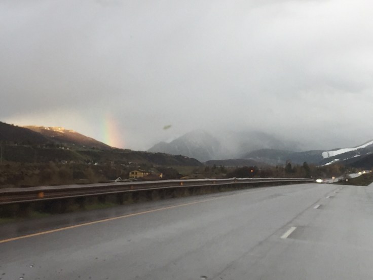 The rainbow shines through